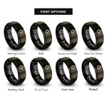 font options for inside engraving on gunmetal & black broadcast headset rings