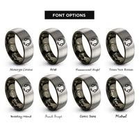 font options for inside engraving on gunmetal & gray broadcast headset rings