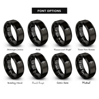 font options for inside engraving on black broadhead fixed blade rings