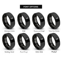 font options for inside engraving on black broadhead fixed blade rings