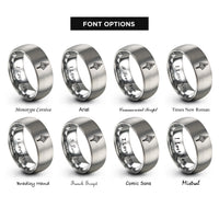 font options for inside engraving on grey broadhead fixed blade rings