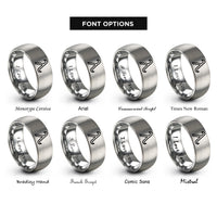 font options for inside engraving on gray broglie wavelength rings