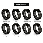 font options for inside engraving on black bronc rider rings