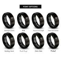 font options for inside engraving on black bronc rider rings