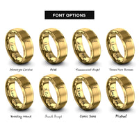 font options for inside engraving on gold broomstick rings
