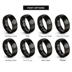 font options for inside engraving on black brownie rings