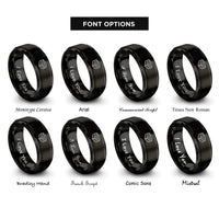 font options for inside engraving on black brownie rings
