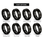 font options for inside engraving on black brownie rings
