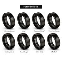 font options for inside engraving on black brownie rings