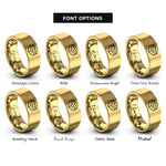 font options for inside engraving on gold brownie rings