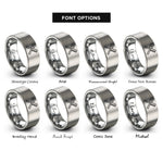 font options for inside engraving on gray brush comb crossed rings
