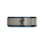 tungsten wedding bands him – black & blue & grey tungsten telescope wedding band