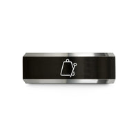 comfort fit gold band – black & silver tungsten cowbell stick wedding band
