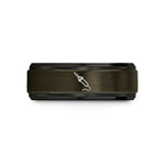 engraved rings for her – gunmetal & black tungsten soldering iron wedding band