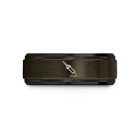 engraved rings for her – gunmetal & black tungsten soldering iron wedding band