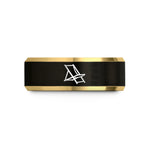 men's tungsten comfort ring – black & gold tungsten beach chair wedding band