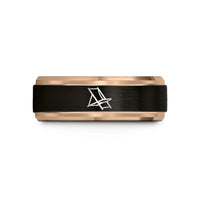 men's tungsten comfort ring – black & rose gold tungsten beach chair wedding band