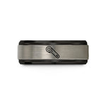 unisex tungsten carbide ring – black & silver tungsten rotary cutter wedding band