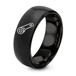 Brushed Rose Gold Ring – black tungsten rotary cutter ring