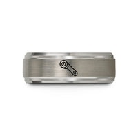 couples matching ring set – grey tungsten rotary cutter wedding band