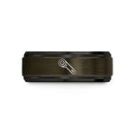 comfort fit wedding band – gunmetal & black tungsten rotary cutter wedding band