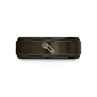 comfort fit wedding band – gunmetal & black tungsten rotary cutter wedding band