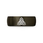 wedding bands for couples – gunmetal & black tungsten triquetra trinity knot wedding band
