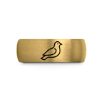 women's tungsten wedding band – gold & silver tungsten dove wedding band