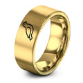Dove – Tungsten Wedding Band, 8 mm, Gold Comfort-Fit Unisex