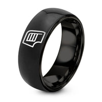 Brushed Silver Rings for Women – black tungsten fender louvers ring
