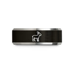engraved silver rings her – black & silver tungsten goat wedding band