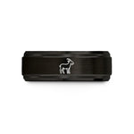 her silver rings simple – black & rose gold tungsten goat wedding band