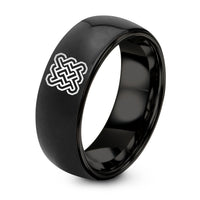 Brushed Tungsten BLACK GREY Rings for Men – black tungsten chainmail pattern ring