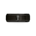 tungsten mens step bevel – black & rose gold tungsten piston rod wedding band