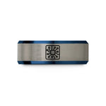 blue tungsten ring him – blue & silver tungsten pcb board icon wedding band