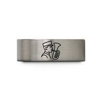 engraved tungsten rings him – gold & grey tungsten marching baritone wedding band