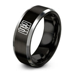 grey him wedding band – black & silver tungsten piano keys ring