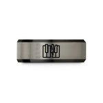 comfort fit rings him – black & grey tungsten piano keys wedding band