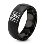 Brushed Tungsten GREY Rings for Men – black tungsten piano keys ring