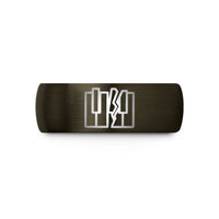 engraved rings for couples – gunmetal & black tungsten piano keys wedding band