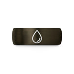 men's tungsten jewelry – gunmetal & blue tungsten water droplet wedding band