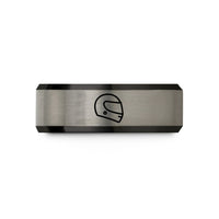 tungsten carbide ring him – black & gray tungsten motorcycle fullface helmet wedding band