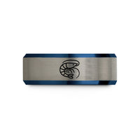 black tungsten rings him – black & blue & silver tungsten prawn wedding band