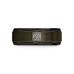 engraved tungsten ring him – gunmetal & black tungsten tracery panel wedding band