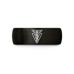 men's brushed tungsten band – black tungsten veterinary caduceus wedding band