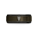 comfort fit tungsten ring – gunmetal & black tungsten veterinary caduceus wedding band