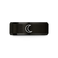 tungsten rings for him – black tungsten waxing crescent wedding band