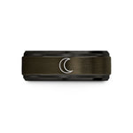 best men's rings sale – gunmetal & black tungsten waxing crescent wedding band