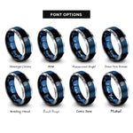 font options for inside engraving on blue & gray bryce canyon hoodoos rings