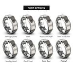 font options for inside engraving on gray bryce canyon hoodoos rings